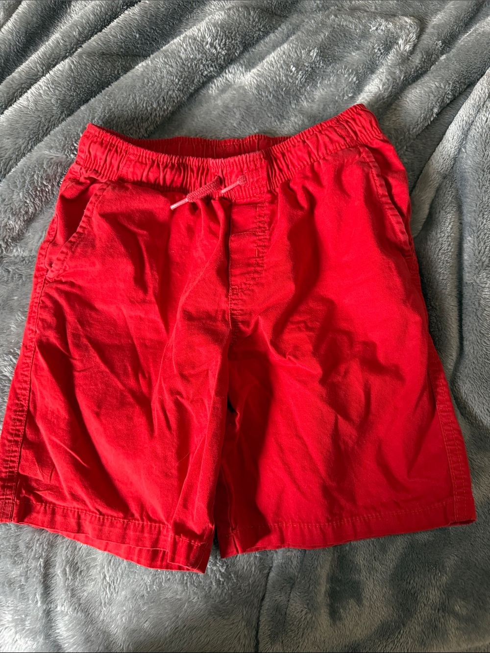 Kid’s Red Casual Drawstring Shorts